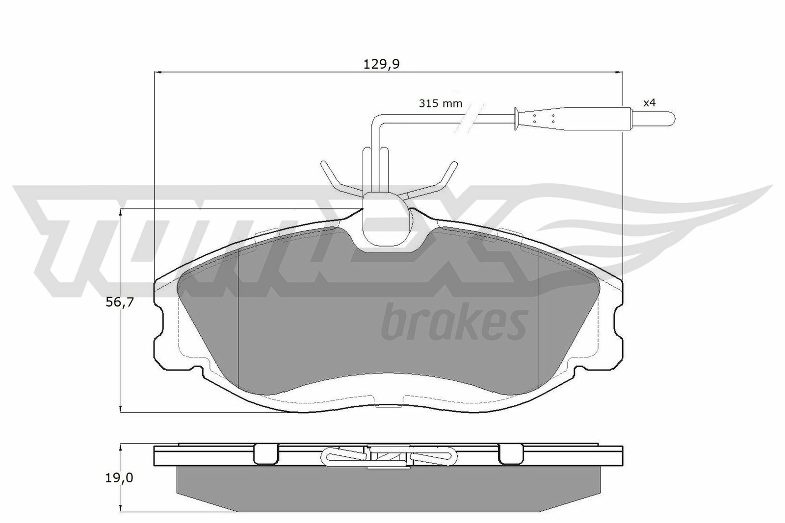 Sada brzdových platničiek kotúčovej brzdy TOMEX Brakes